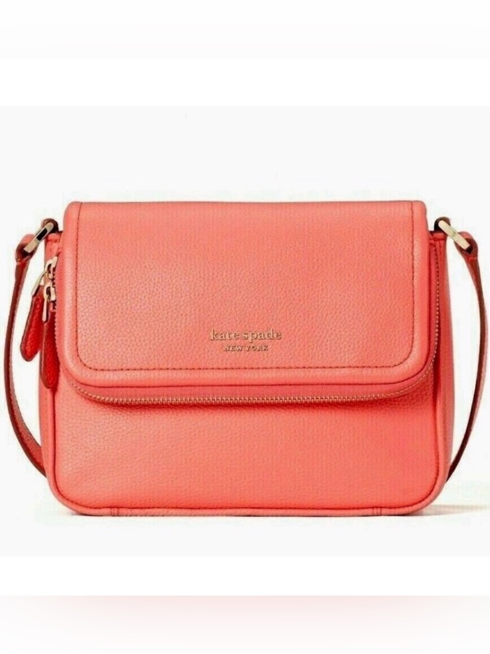 KATE SPADE ♠️ New York🍑PEACHMELBA🍑RUN AROUND LARGE FLAP CROSSBODY BAG 🌟NWOT🌟